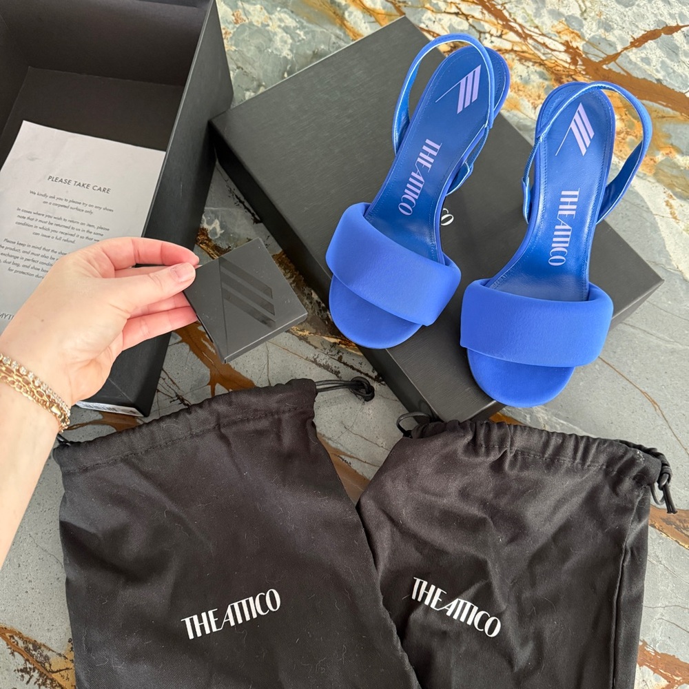 The Attico Vibrant Blue Slingback Heels